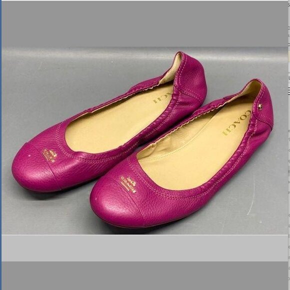 EUC! Coach Fuchsia Pink Leather Camilla Ballet Flats Size 10 - Picture 2 of 10